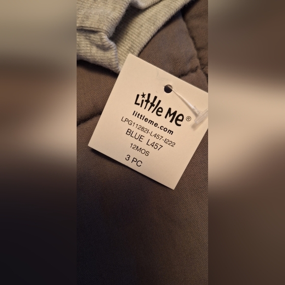 12 mos 3-piece Baby boy Infant Winter Outfit NWT Bear print by Little Me - Picture 7 of 7